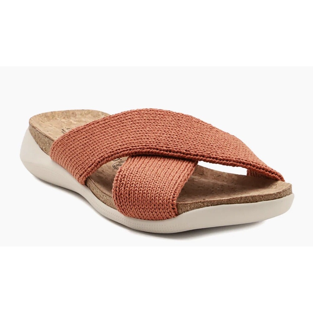 Arcopedico Sandals Women's 7 Brick Orange Knit Cork Footbed Pantanal 38‎ NEW